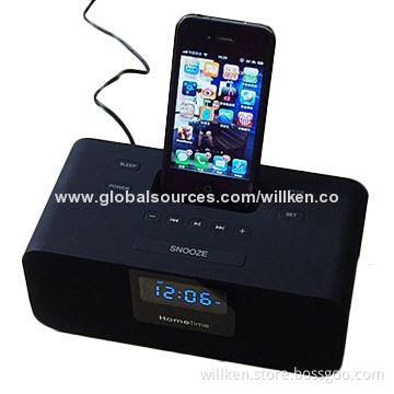Bluetooth Speaker with Dock Connector for iPhone, iPod, iPad, LCD Play, Supports MP3, TF, FM